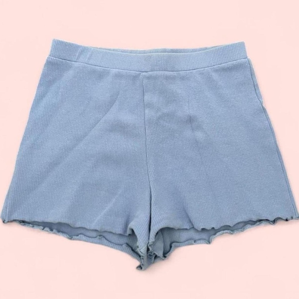 Tiger Mist Blue Ribbed Comfy Shorts